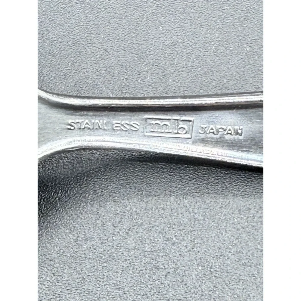 Vintage MB Hollow Ground Galaxie Stainless Tablespoon Japan MCM Bakelite Handle